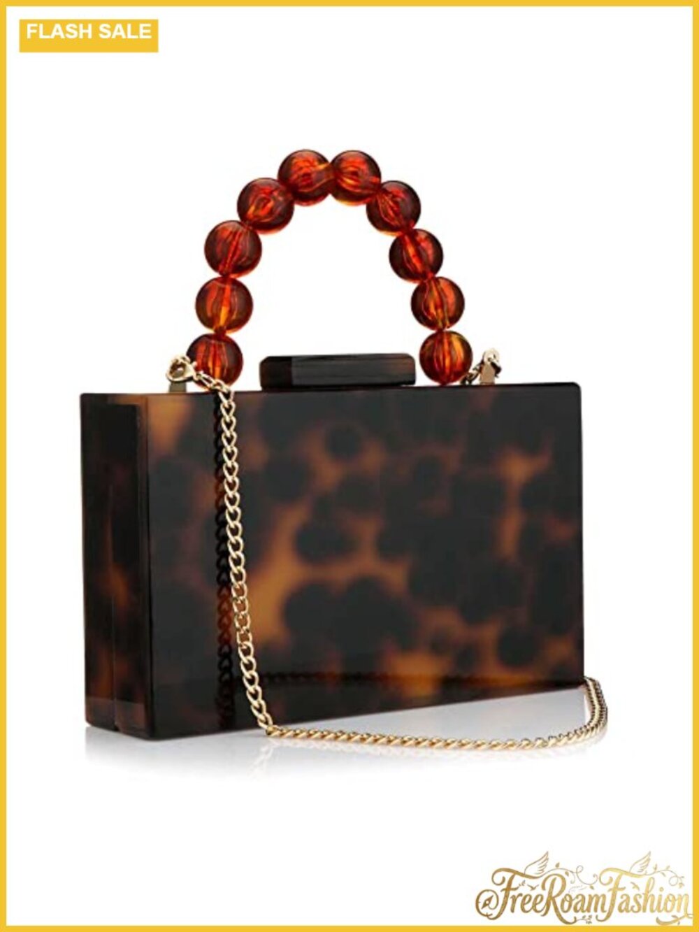 Acrylic Clutch Purse Leopard Print Evening Bag Chain Formal Handbag Wedding